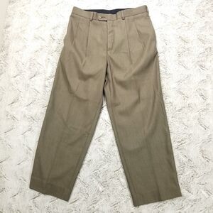 Perry Ellis Portfolio Dress Pants Mens 34x30 Brown Straight Flat Front Dark Wash